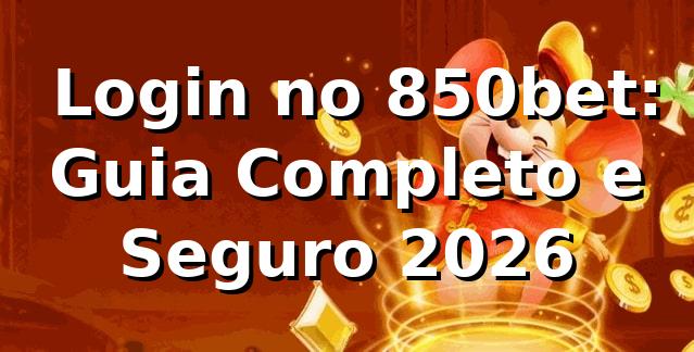 ⭐ Login no 850bet: Guia Completo e Seguro 2026
